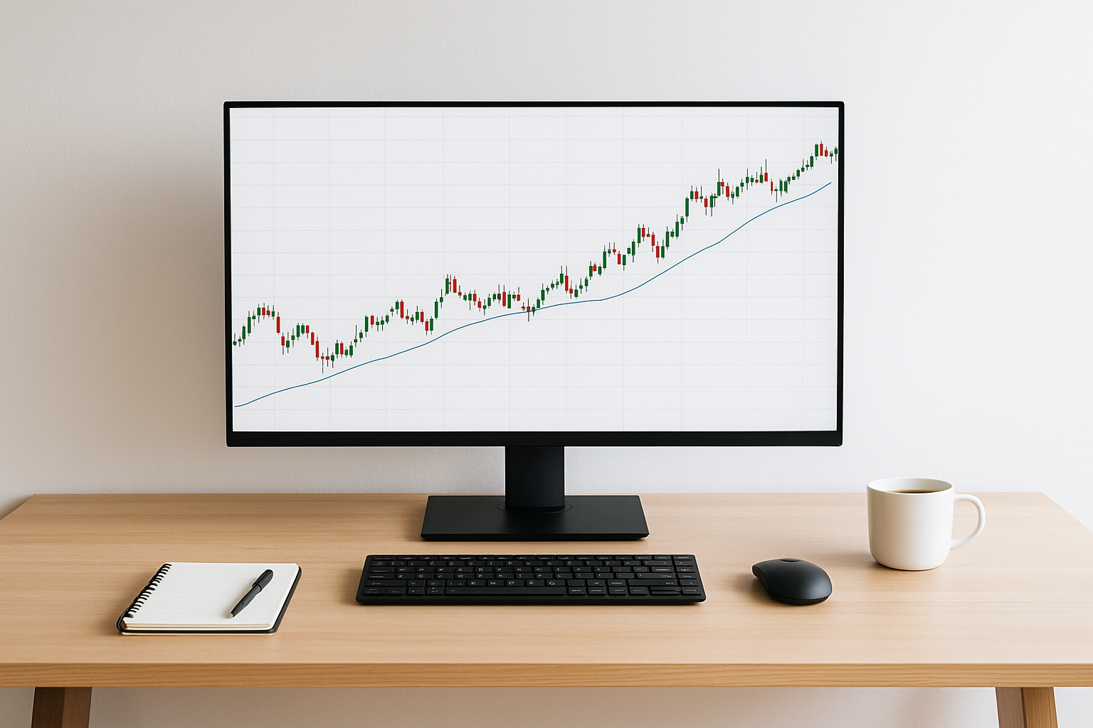 Simple trading screen showing clear price action.